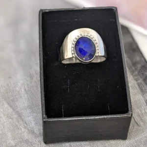 Bague large Lapis Lazuli en Argent 925
