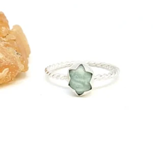 Bague Amazonite en Argent 925 posée à plat
