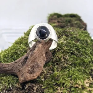 Bague large Onyx en Argent 925