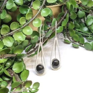Boucles d'oreilles goutte Onyx en Argent 925