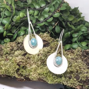 boucles d'oreilles amazonite en argent 925