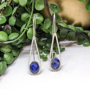 boucles d'oreilles goutte lapis-lazuli en argent 925