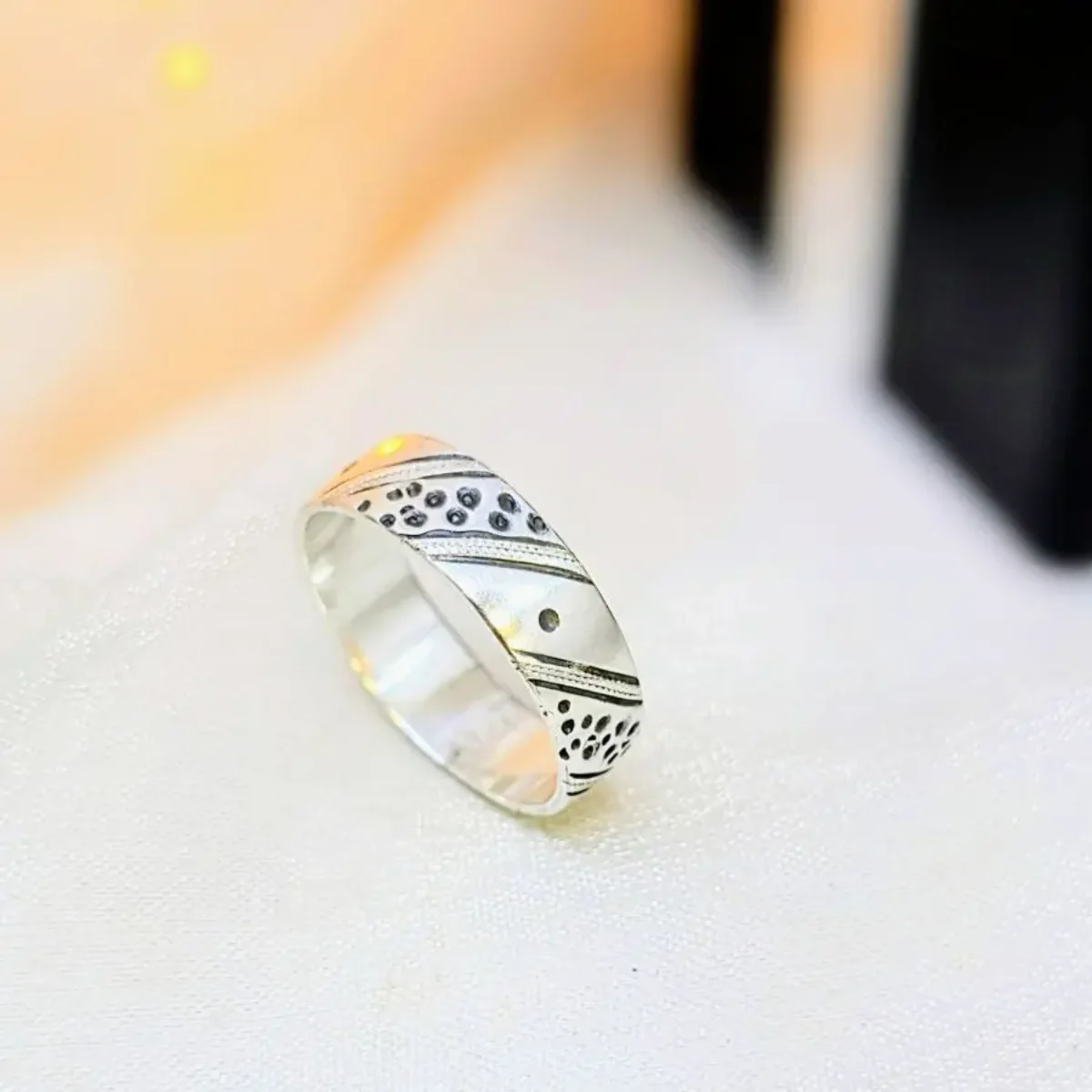 Bague Ancienne En Argent Massif 925 - Anneau Ethnique Créateur - Bijou Vintage