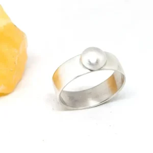 Bague large satinée en Argent 925