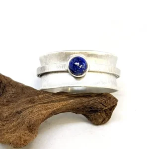 Bague spinner Lapis Lazuli en Argent 925