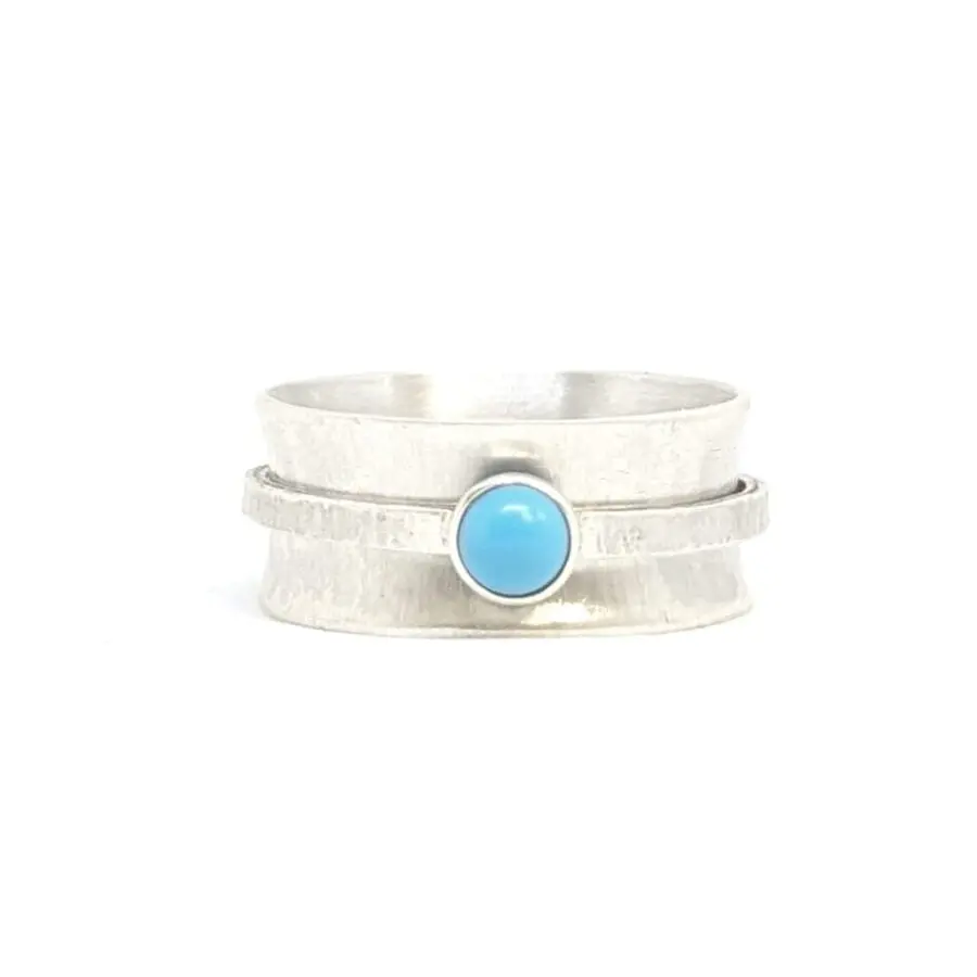 Bague spinner Turquoise en Argent 925 mate