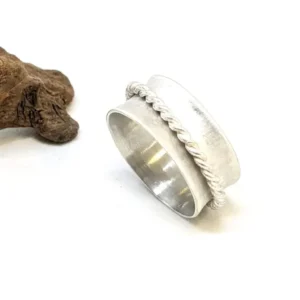 Bague spinner satinée en Argent 925