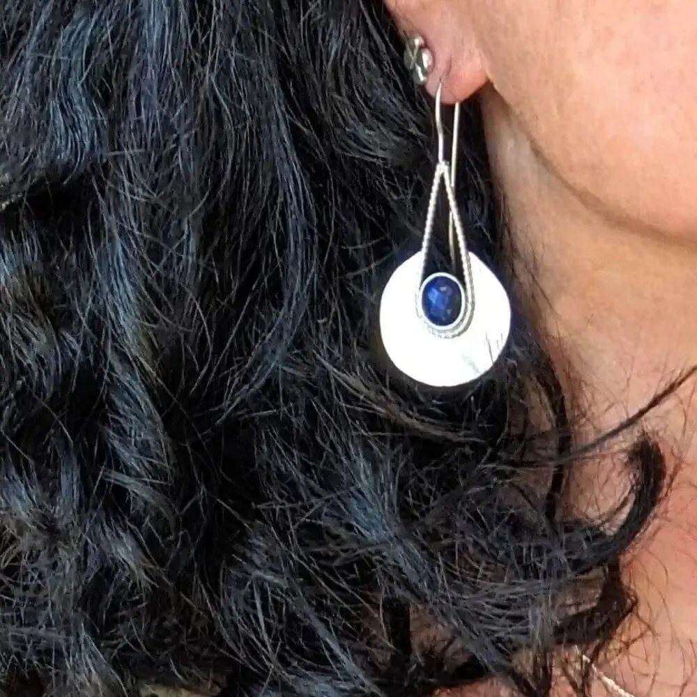 Comment fabriquer une boucle d’oreille en argent 2 Boucles d'oreilles Argent 925 lapis lazuli facetté