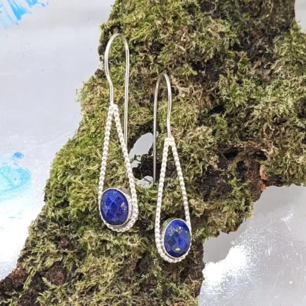 Boucles d'oreilles goutte Lapis lazuli Argent 925