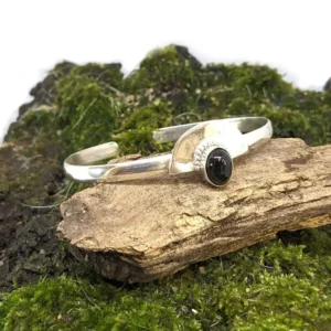 Bracelet demi lune Onyx en Argent 925