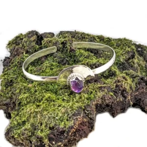 Bracelet demi lune Améthyste en Argent 925