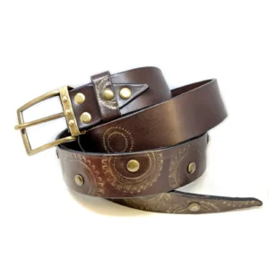 Ceinture ajustable cuir marron Steampunk