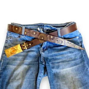 Ceinture cuir marron steampunk