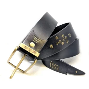 Ceinture cuir ajustable boucle amovible