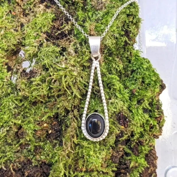 Collier Onyx noir ovale en Argent 925