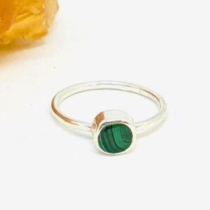 bague fine malachite en argent 925