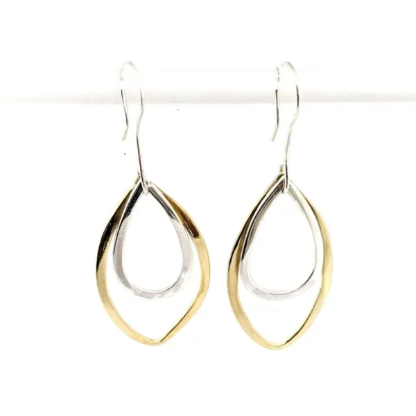 boucles d'oreilles goutte en laiton et en argent