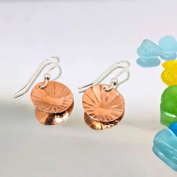 BOUCLES D'OREILLES SOLEIL en cuivre – Image 4