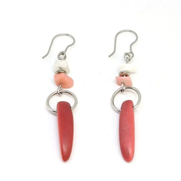 boucles d'oreilles en tagua et pierres