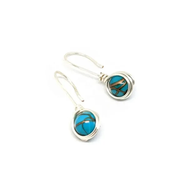 boucles d'oreilles de perles turquoise