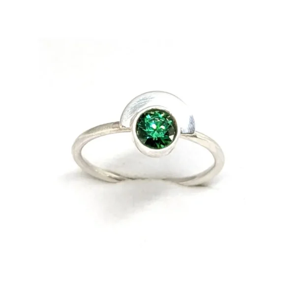 bague fine oxyde de zirconium vert