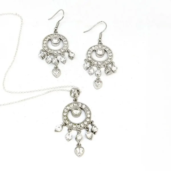 Parure De Bijoux De Mariage Femme EVER FAITH - Collier, Boucles D'oreilles Et Bracelet En Oxyde De Zirconium, Motif Floral