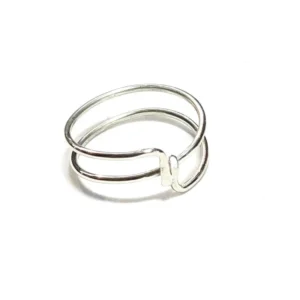 bague double anneau en argent 925