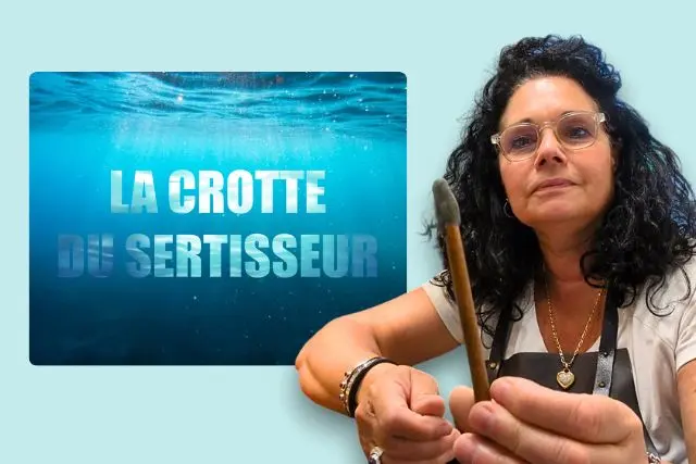 Un super outil de bijoutier : La crotte de sertisseur 🛠️💎 2 Bijoutière présentant une crotte de sertisseur, un outil de sertisseur