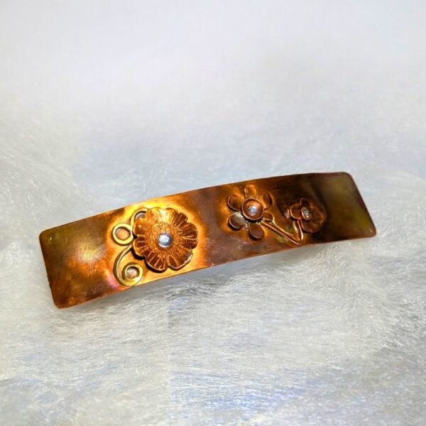 barrette cheveux bohème en cuivre et strass