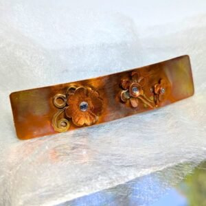barrette cheveux fleurs en cuivre et strass