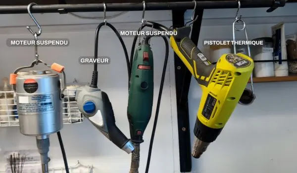 Découverte de mon atelier de bijoutier : outils et techniques 9 moteurs suspendus