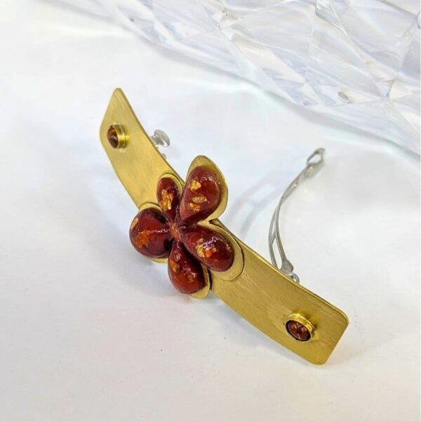 barrette grande fleur en résine