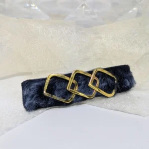 barrette laine de mouton et formes géométriques en laiton