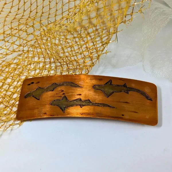 grande barrette requins à clip en cuivre