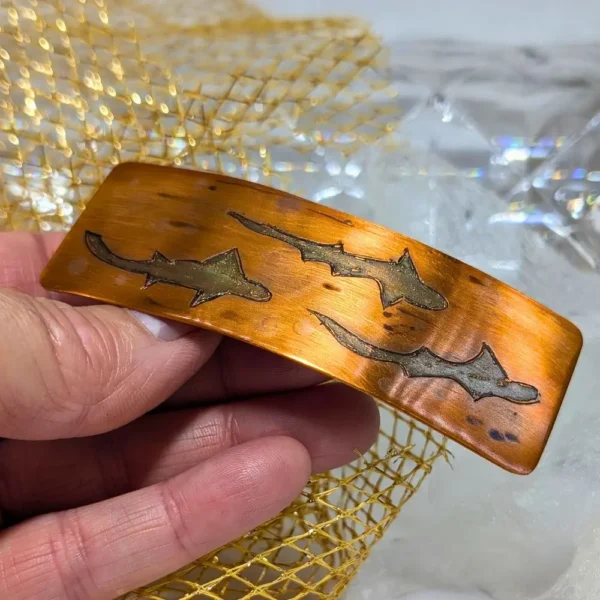 grande barrette requins en cuivre