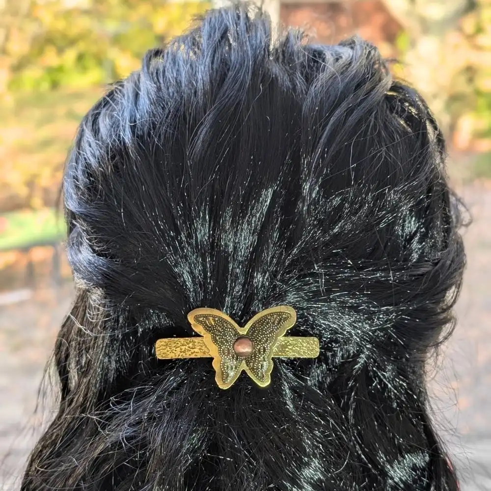 BARRETTE PAPILLON 2 barrette papillon en laiton