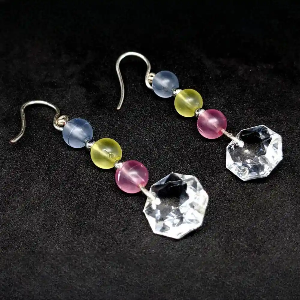 BOUCLES D'OREILLES DE PERLES PASTEL 4 boucles d'oreilles style vintage de perles pastel