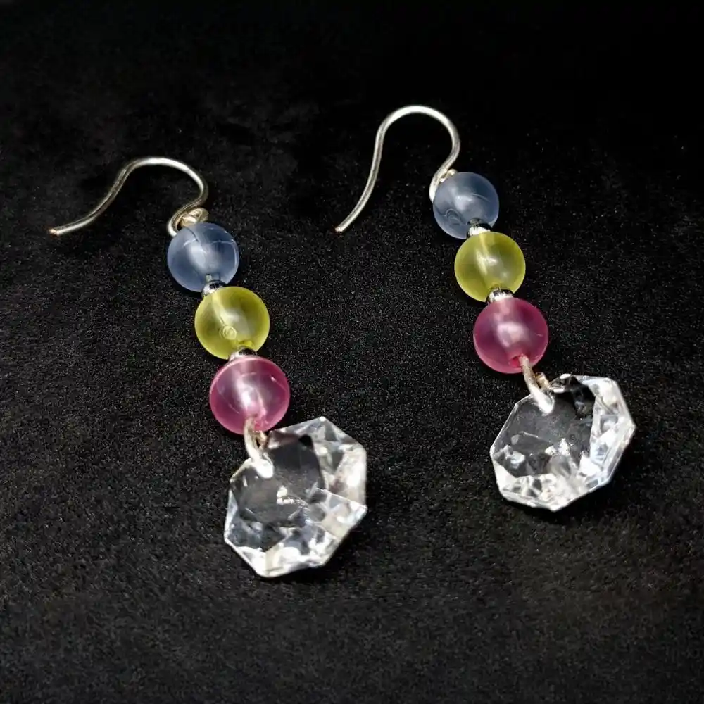 BOUCLES D'OREILLES DE PERLES PASTEL 2 boucles d'oreilles de perles pastel