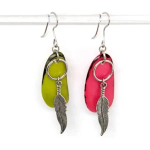 Promotions 71 boucles d'oreilles plumes et tranche de tagua