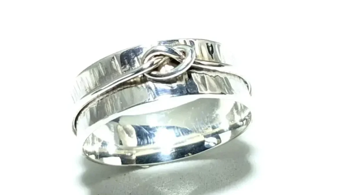 Alliance celtique en argent sterling 925 avec nœud de la Trinité - France